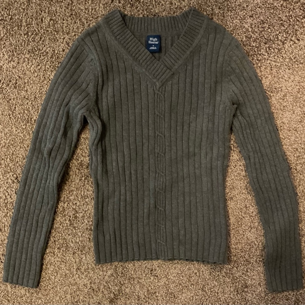 High Sierra Gray Ribbed Sweater